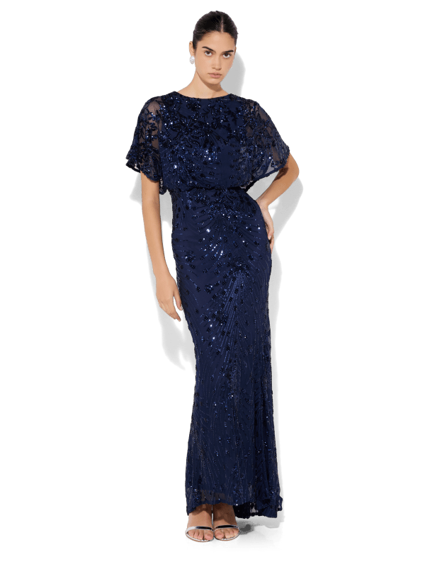 Aria Navy Sequin Maxi by Montique