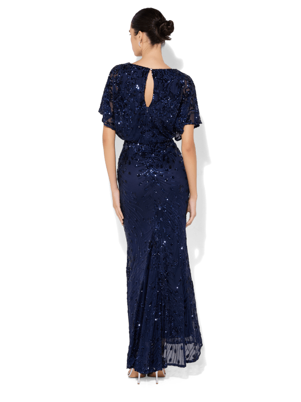 Aria Navy Sequin Maxi by Montique