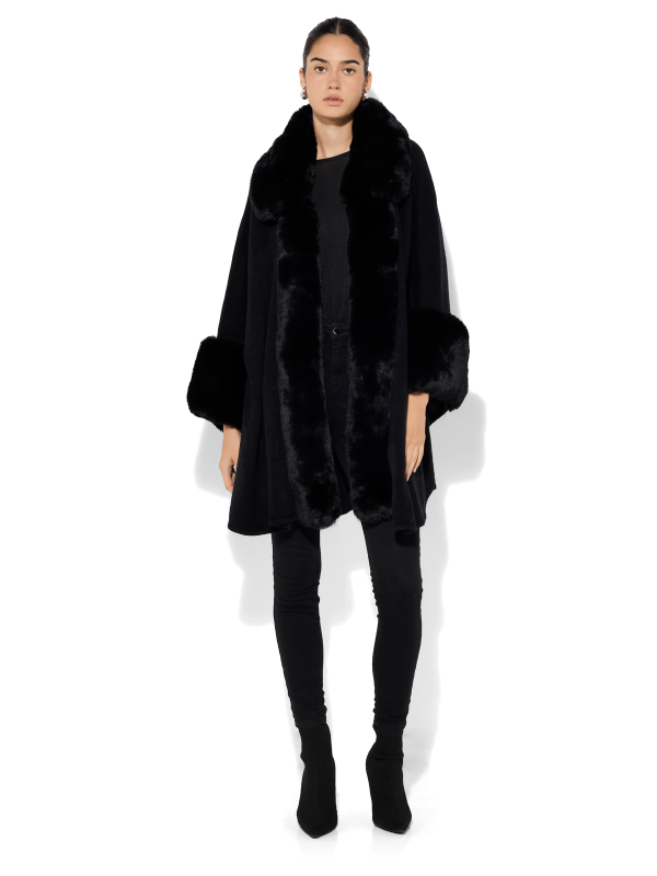 Atlanta Black Fur Cape by Montique