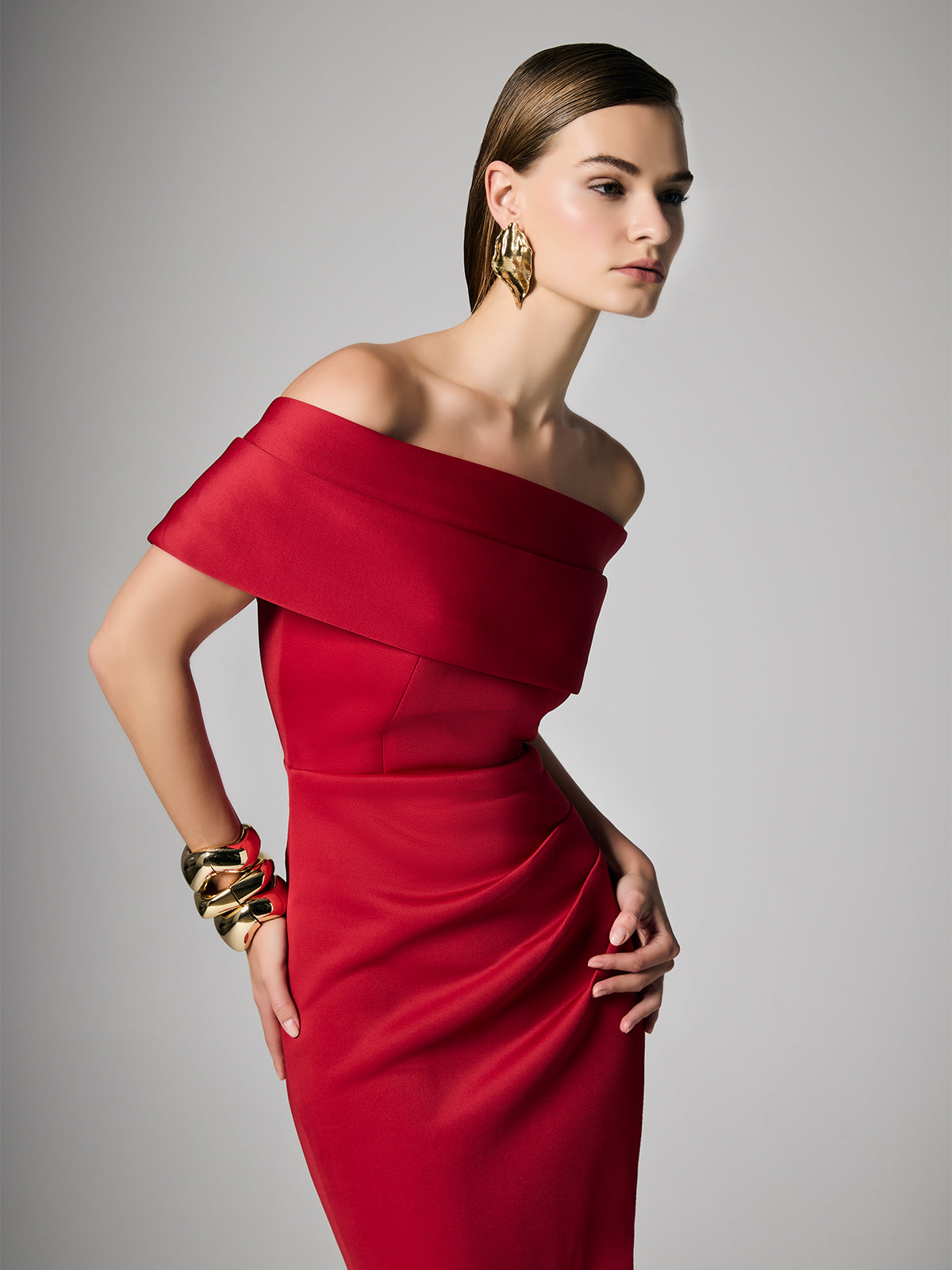 Dalton Red Off The Shoulder Gown