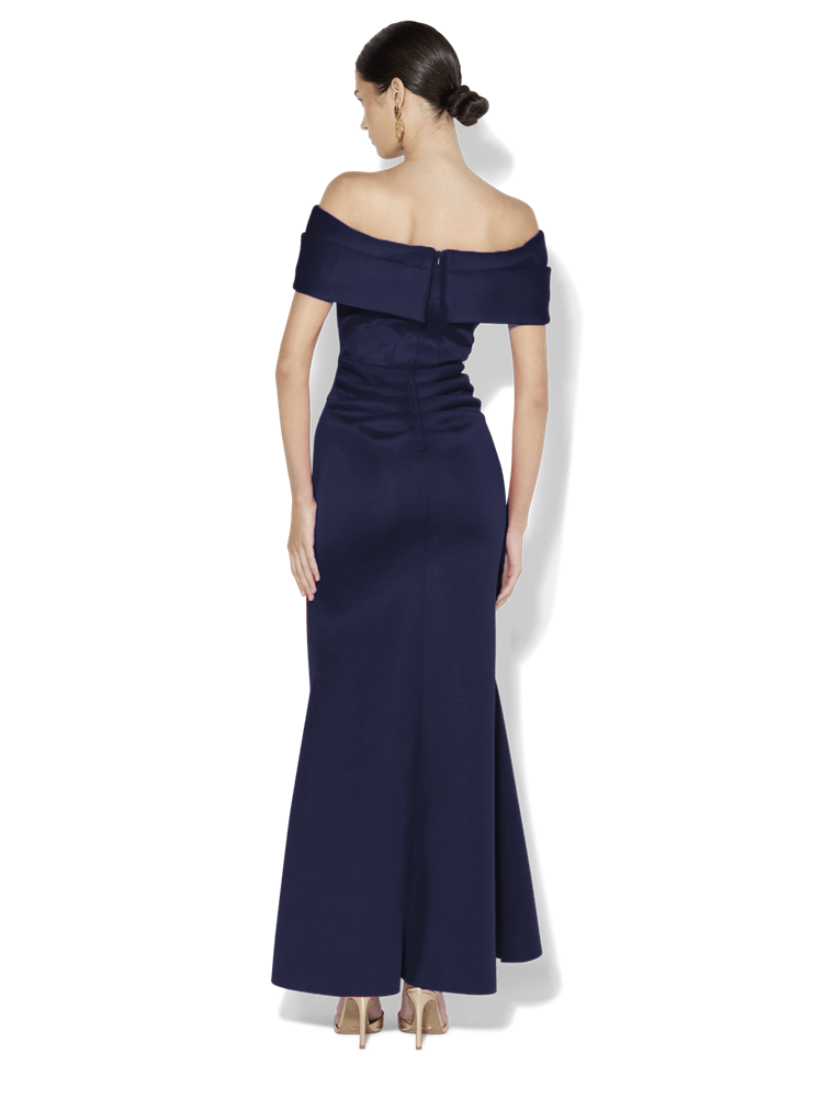 Dalton Navy Off The Shoulder Gown