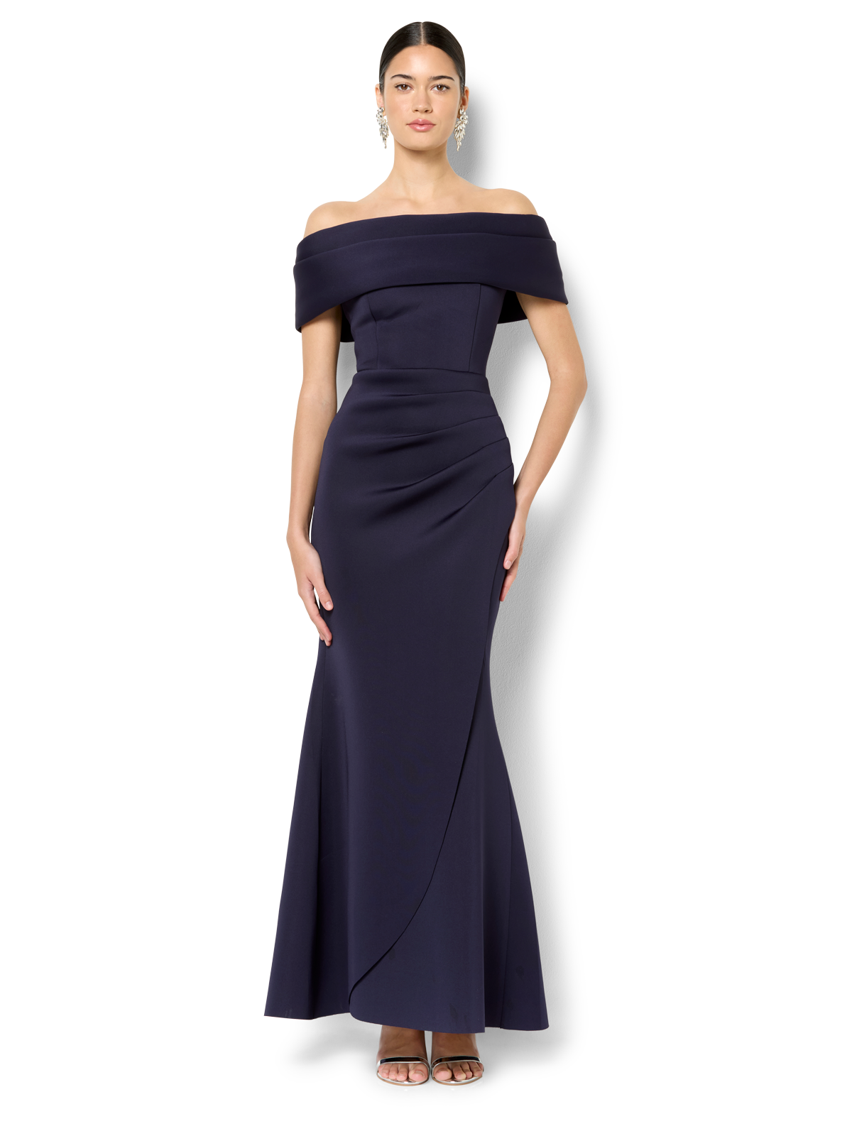 Dalton Navy Off The Shoulder Gown