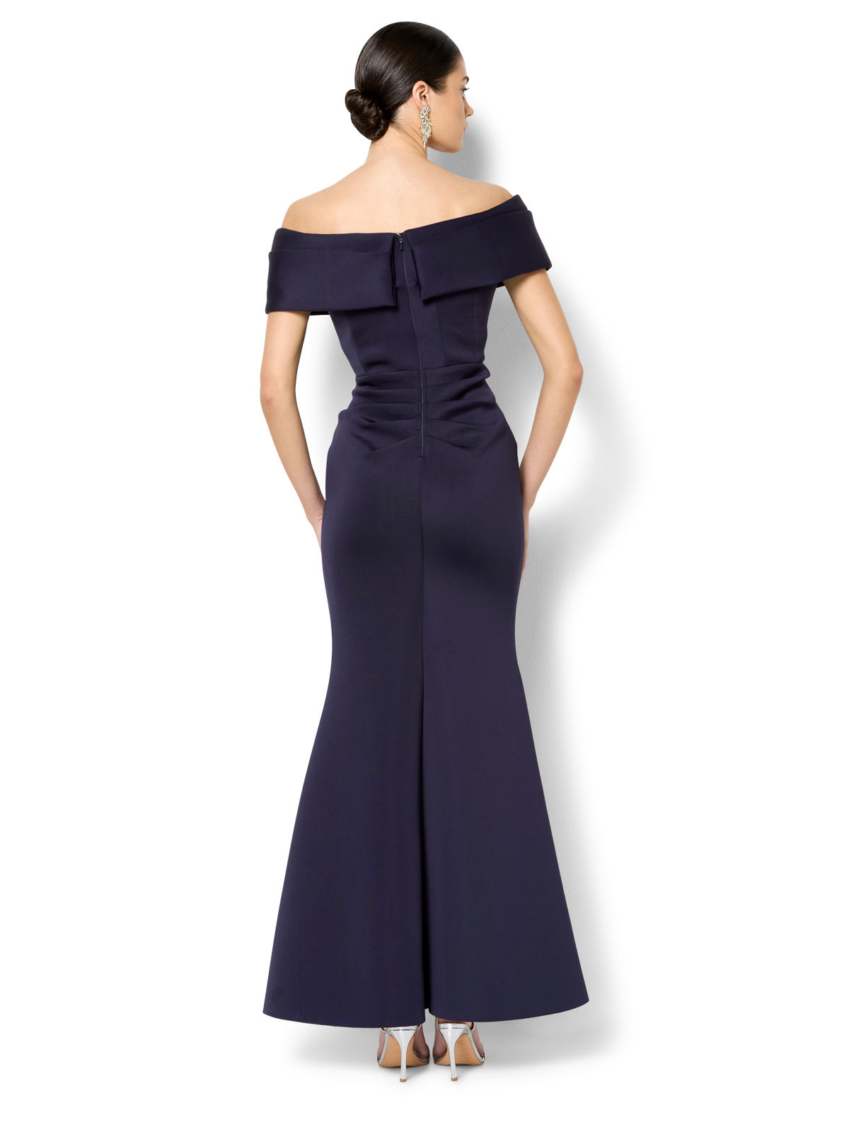 Dalton Navy Off The Shoulder Gown