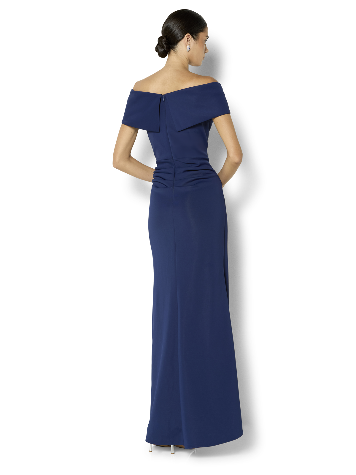 Delana Navy Off the Shoulder Gown