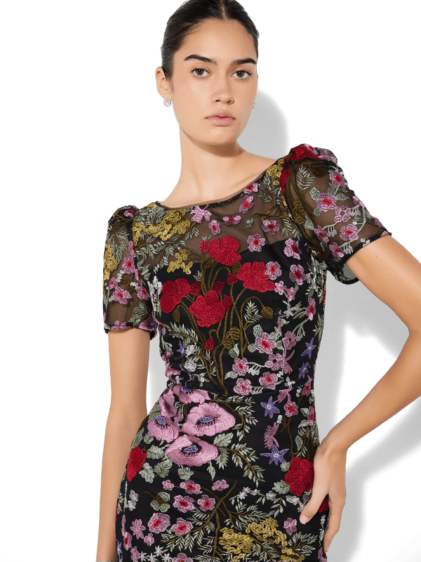 Easton Multicolour Embroidered Dress by Montique