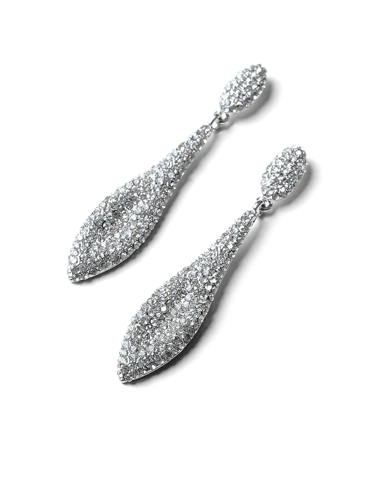 Edie Silver Crystal Earrings by Montique