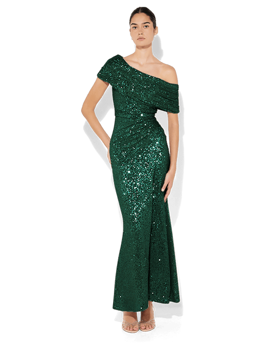 Grace Emerald Sequin Gown by Montique