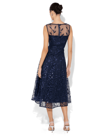 Kourtney Navy Embroidered Dress by Montique