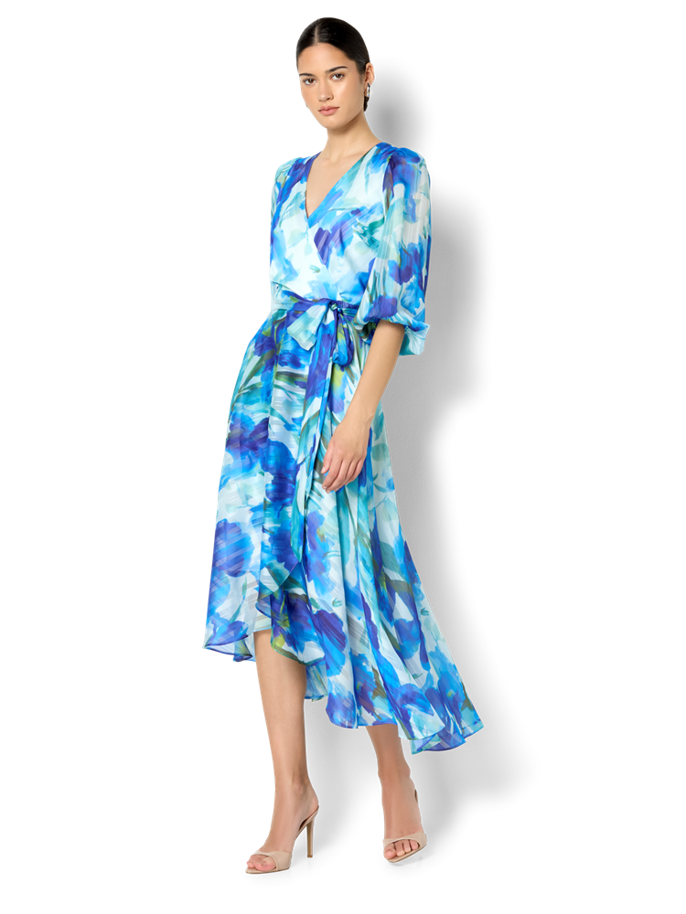 Loreta Sapphire Floral Print Dress