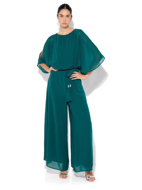 Lucien Emerald Chiffon Jumpsuit by Montique