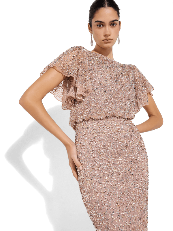 Manon Petal Beaded Gown by Montique