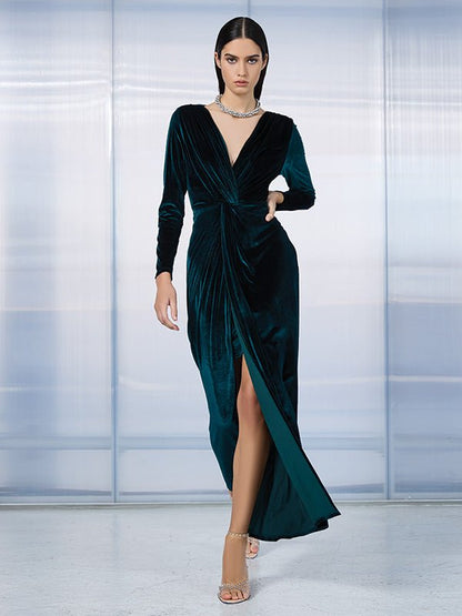 Mercy Emerald Velvet Dress by Montique