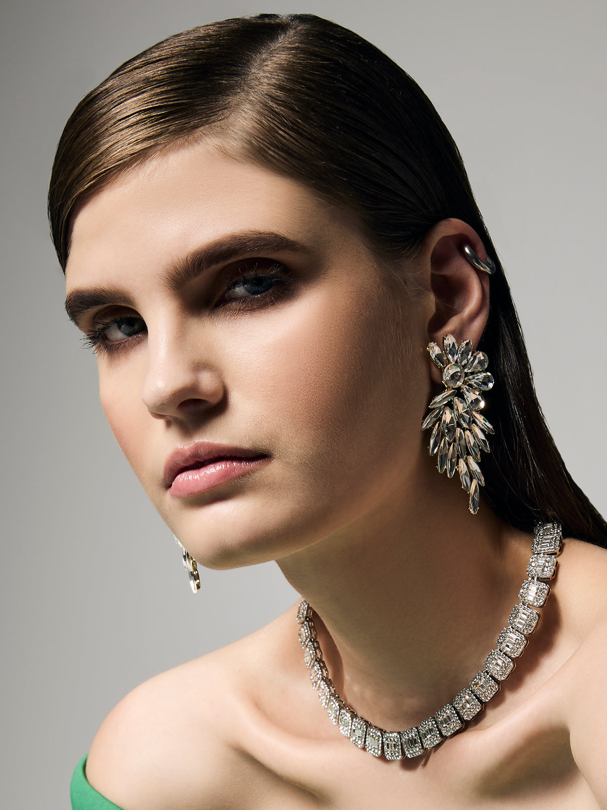 Pia Silver Crystal Earrings