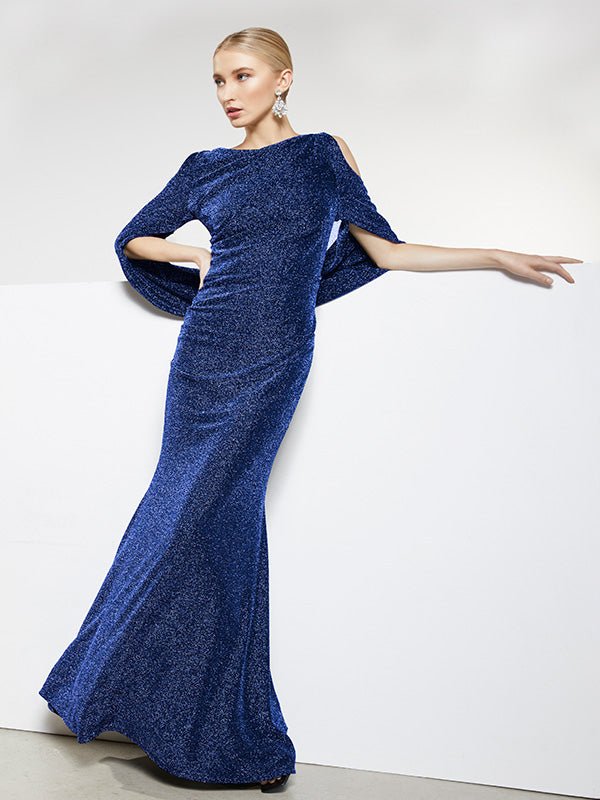 Peta Sapphire Lurex Gown by Montique