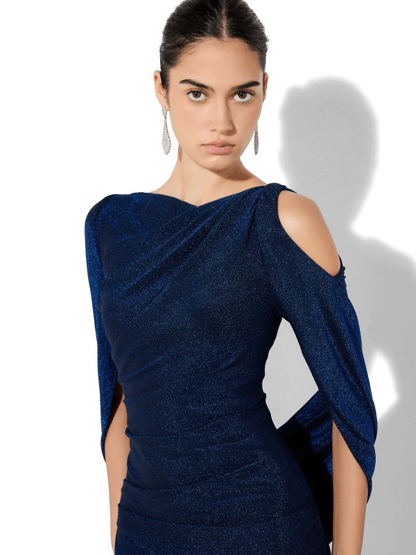 Peta Sapphire Lurex Gown by Montique