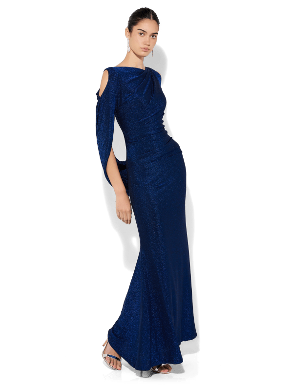 Peta Sapphire Lurex Gown by Montique