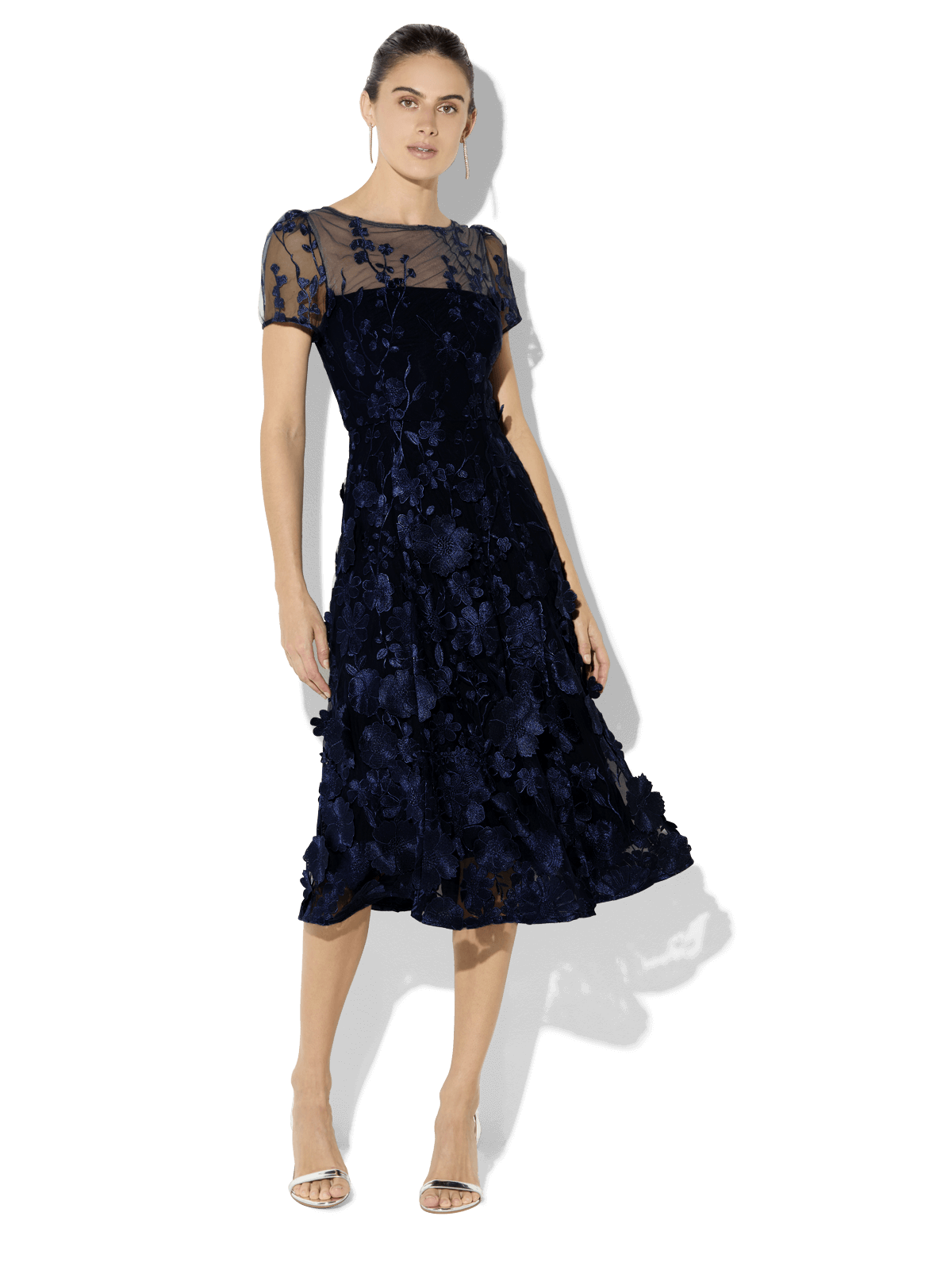 Reece Navy Embroidered Dress