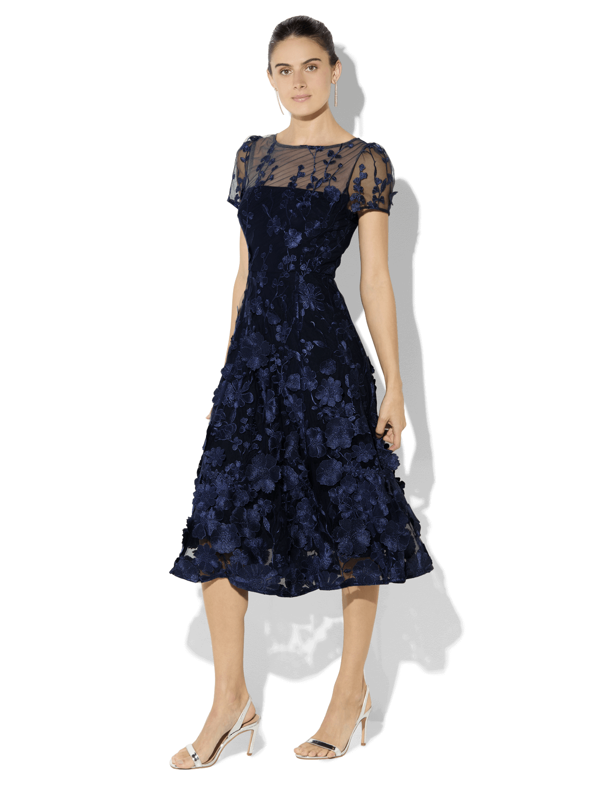 Reece Navy Embroidered Dress