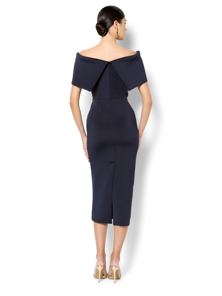 Regina Navy Off The Shoulder Dress