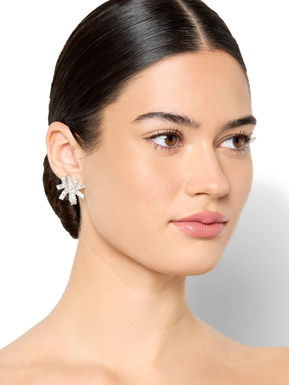 Connie Silver Crystal Earrings