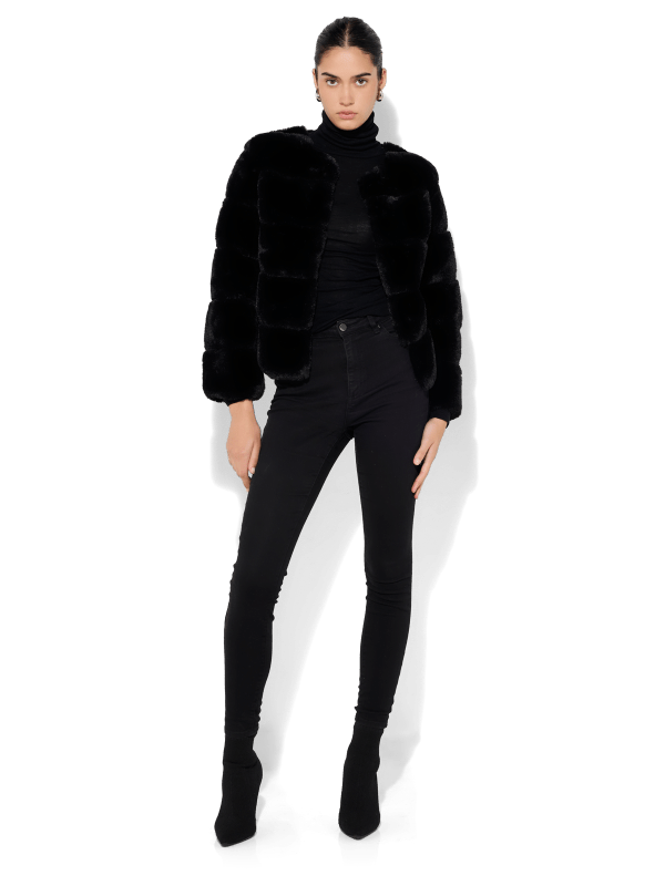 Teddi Black Fur Coat by Montique
