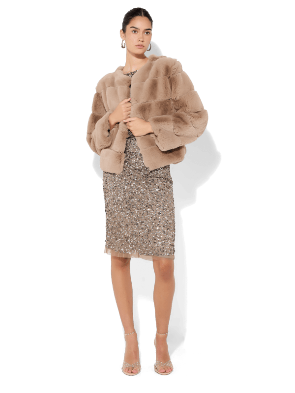 Teddi Latte Fur Coat by Montique