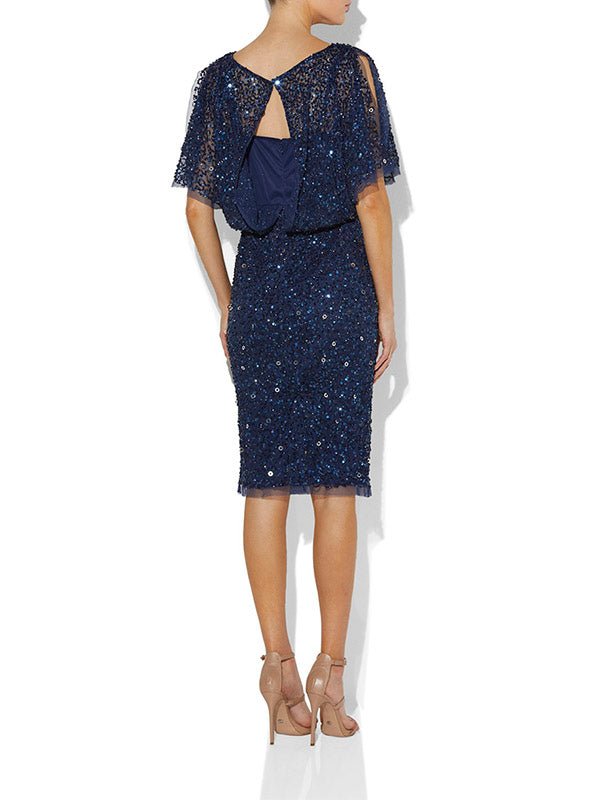 Alinda Navy Hand Beaded Dress by Montique