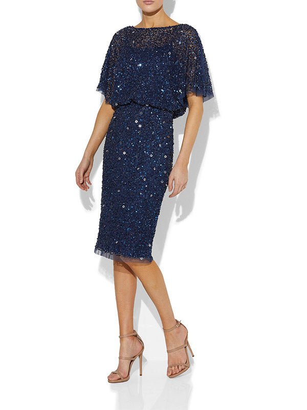 Alinda Navy Hand Beaded Dress by Montique