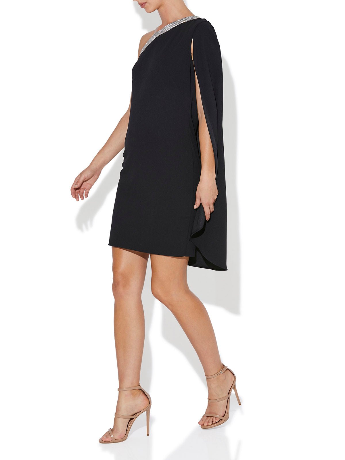 Amber Black One Shoulder Dress by Montique