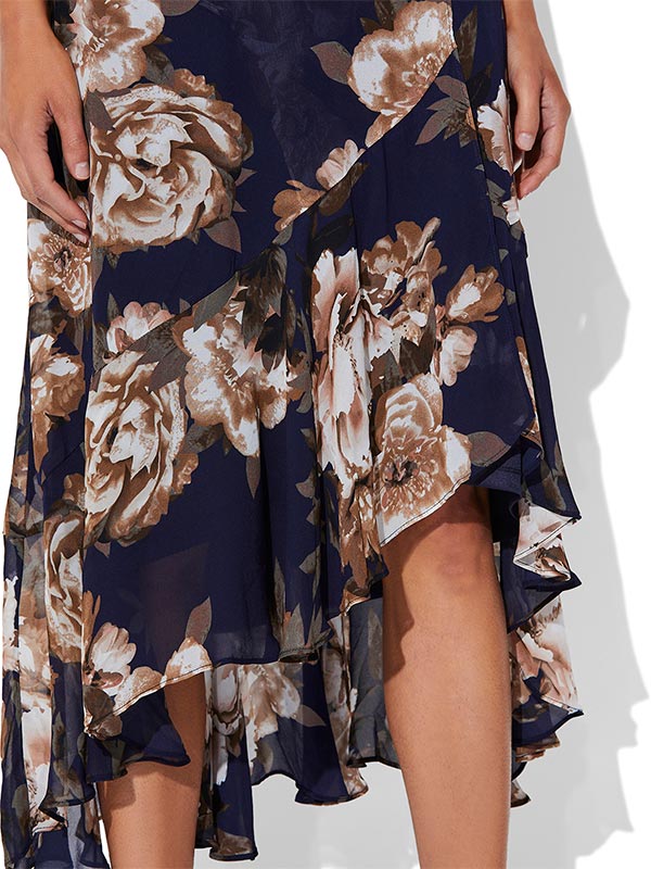 Ashley Navy Printed Dress by Montique
