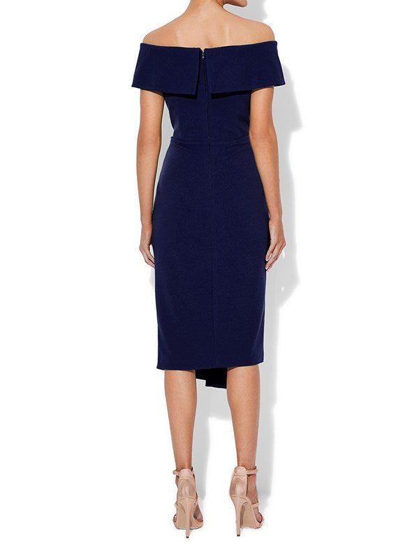 Dana Navy Stretch Crepe Dress by Montique