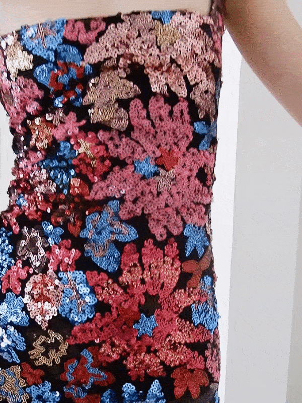 Enza Multicolour Sequin Dress by Montique