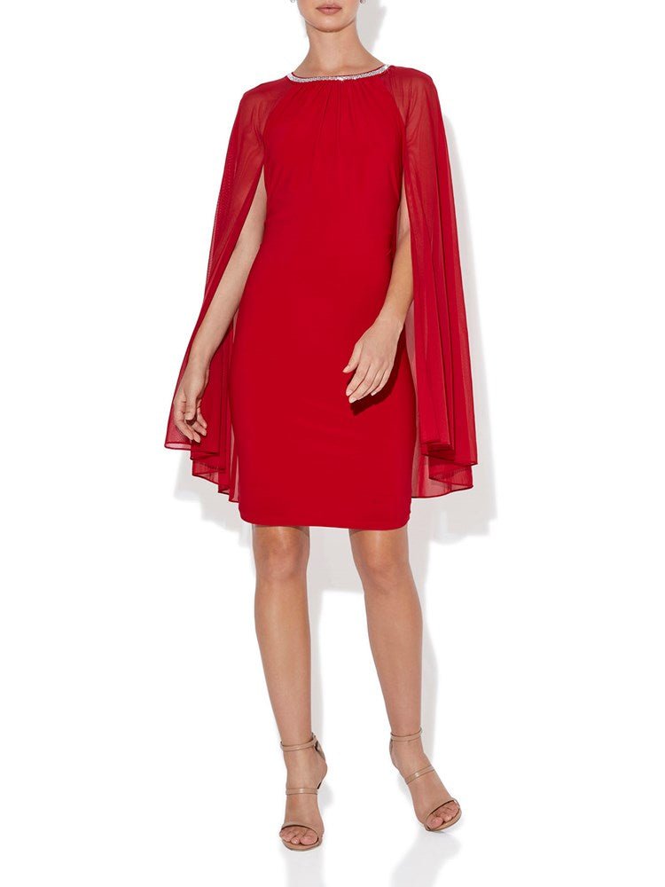 Red chiffon cape cheap