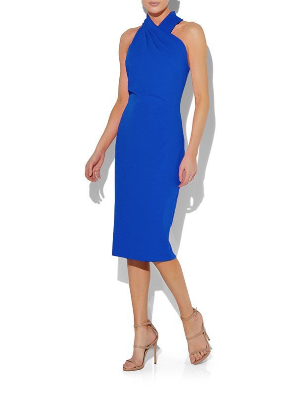 Halo Cobalt Halter Dress by Montique