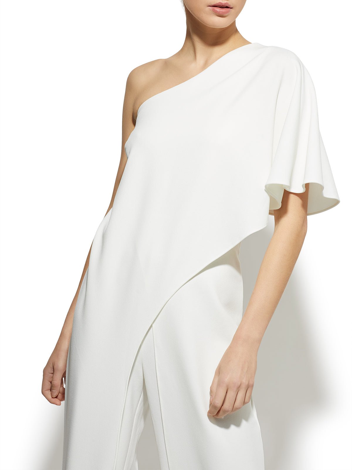 Harper Ivory One Shoulder Jumpsuit by Montique