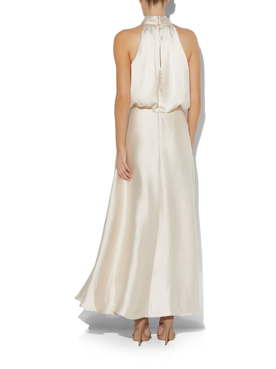 India Champagne Halter Gown by Montique