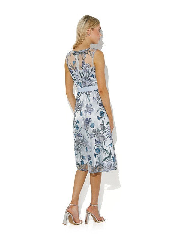 Jean Sky Blue Embroidered Dress by Montique