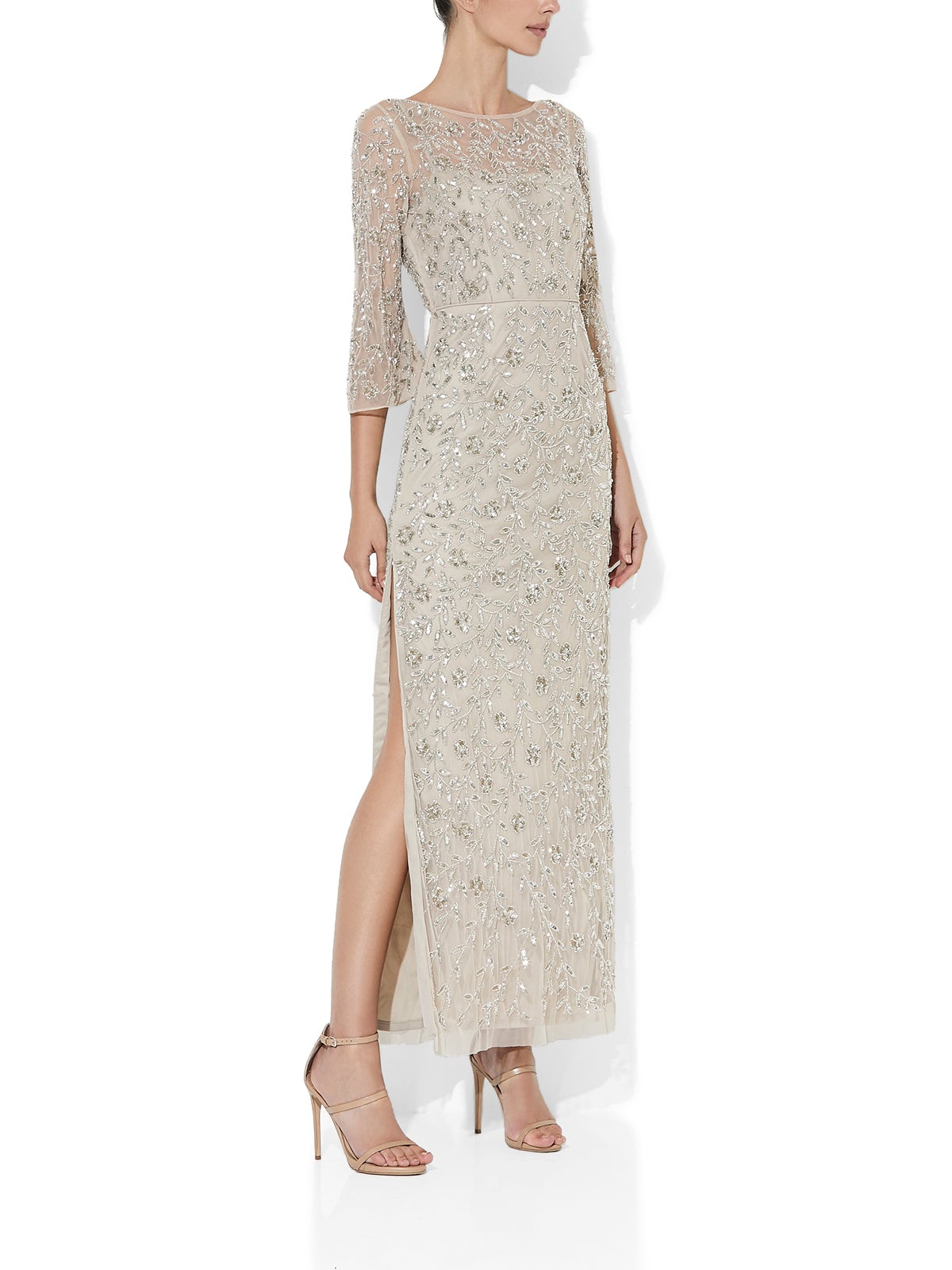 Juliette Mink Hand Beaded Gown by Montique