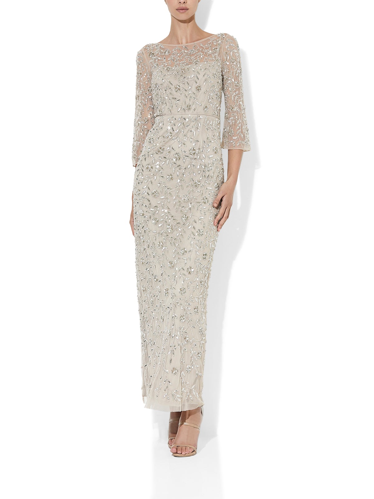 Juliette Mink Hand Beaded Gown by Montique