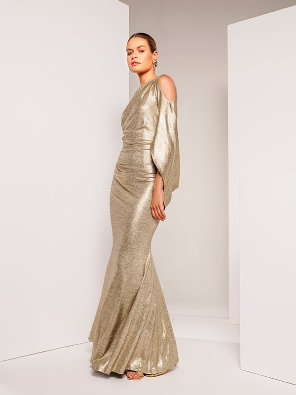 Lana Gold Metallic Gown by Montique