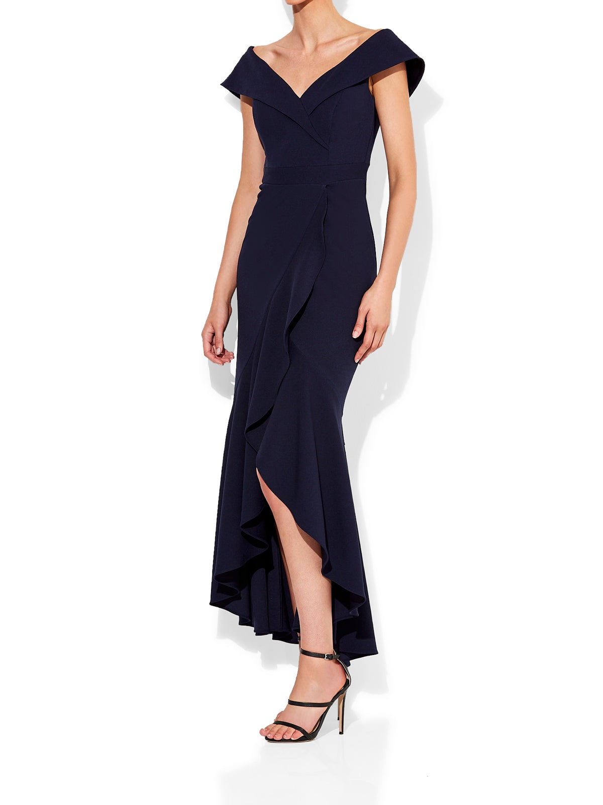 Lola Navy Stretch Crepe Gown by Montique