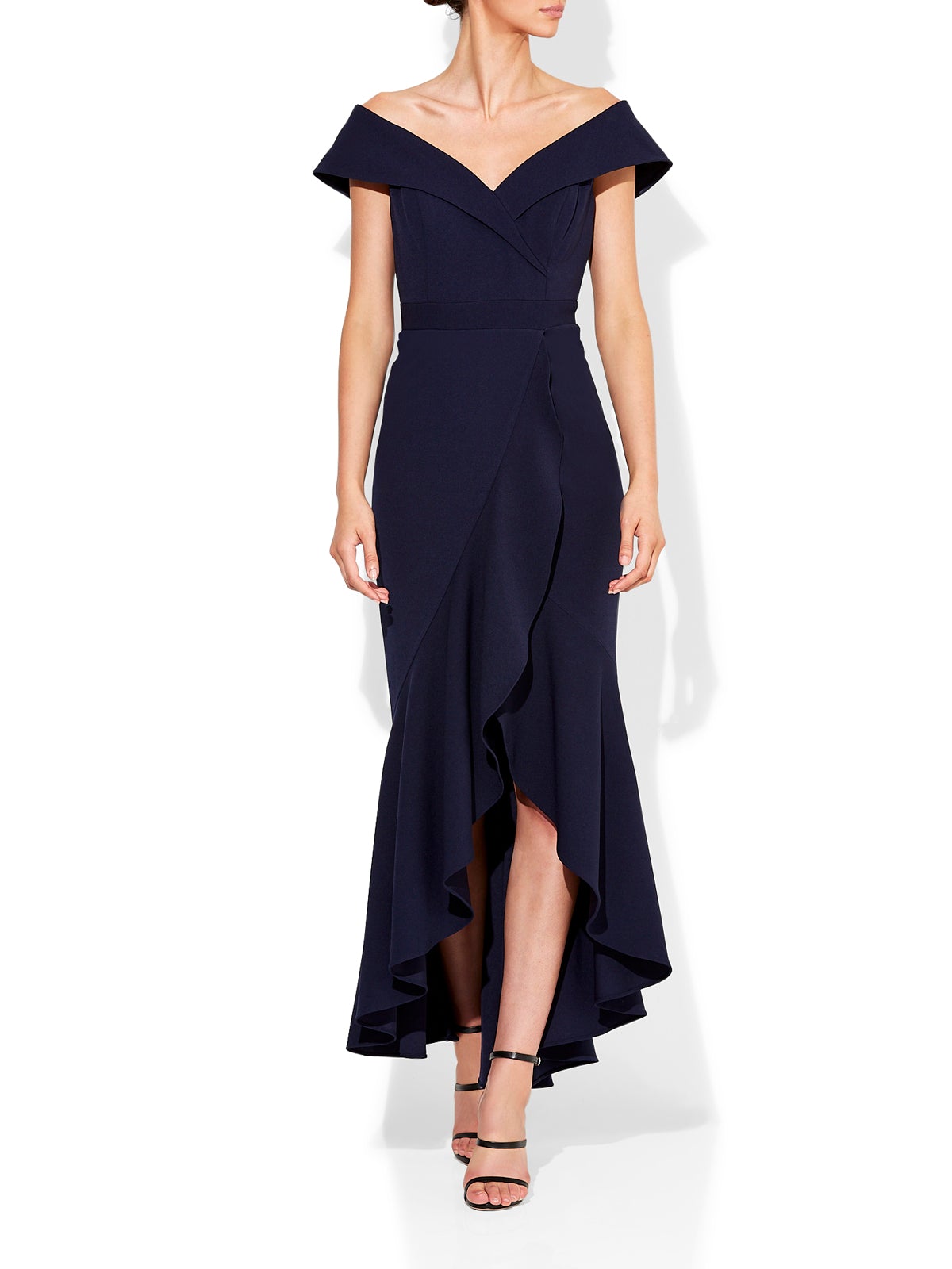 Lola Navy Stretch Crepe Gown by Montique