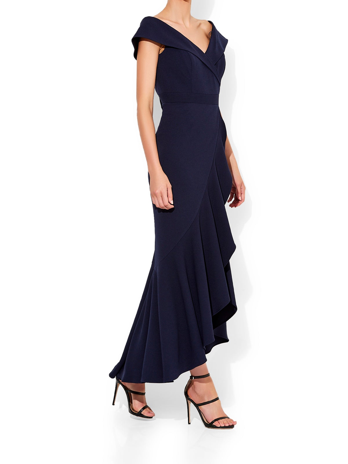 Lola Navy Stretch Crepe Gown by Montique
