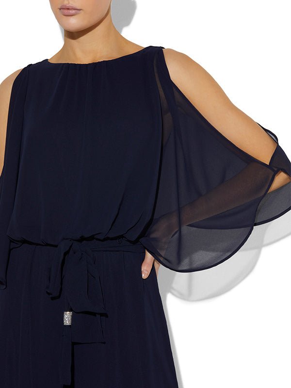 Lucien Navy Chiffon Jumpsuit by Montique