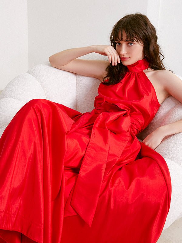 Lux Red Taffeta Skirt by Montique