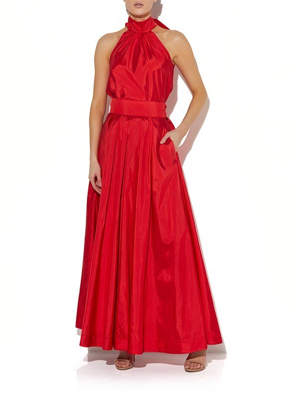 Lux Red Taffeta Skirt by Montique