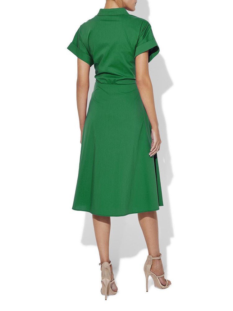 Maddox Kelly Green Shirt Dress by Montique