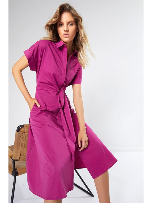 Maddox Pink Shirt Dress by Montique