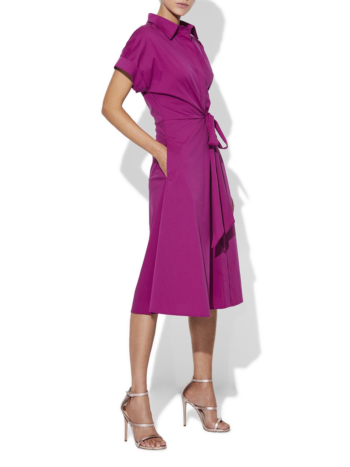 Maddox Pink Shirt Dress by Montique
