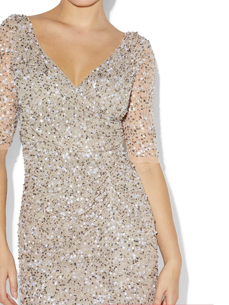 Marissa Mink Hand Beaded Dress by Montique